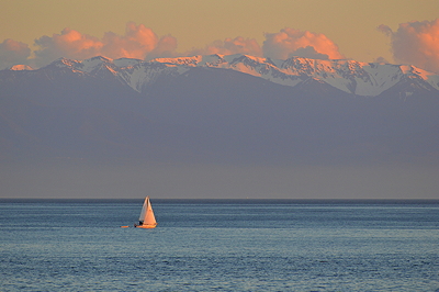 Sailboat at sunset. Photo by Alex Shapiro.
